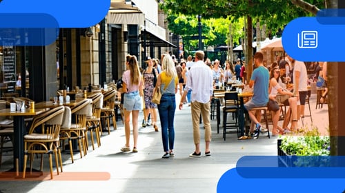 Local tourists browsing through stores and using loyalty program software