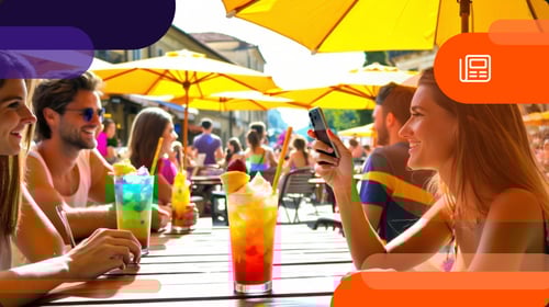People enjoying a summer drink using loyalty program campaign