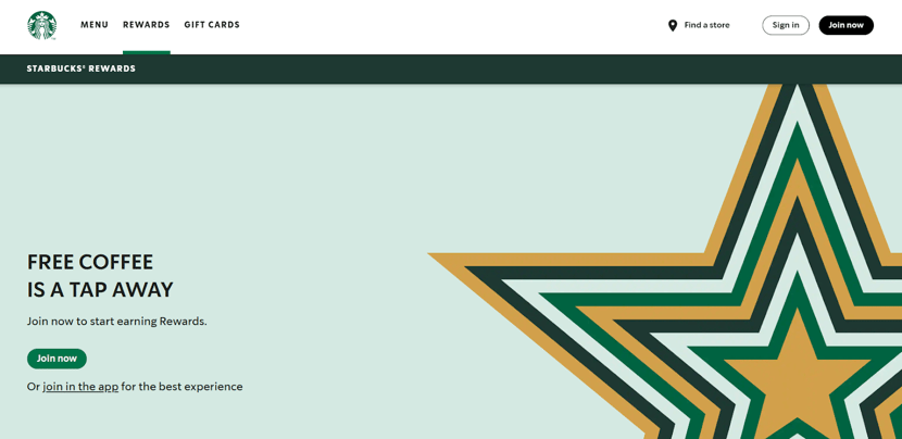 Starbucks customer loyalty program.