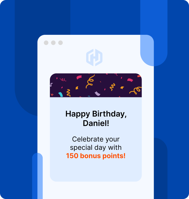 An automated lights off birthday offer from a loyalty program