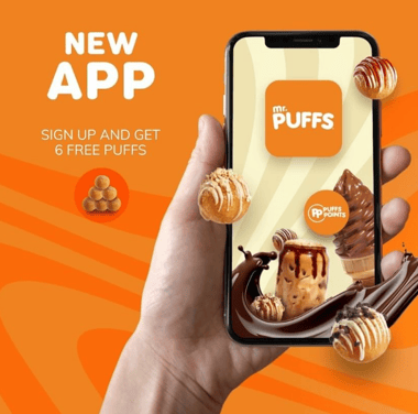 Mr. Puffs's, a DataCandy loyalty program client's mobile app sign-up freebie