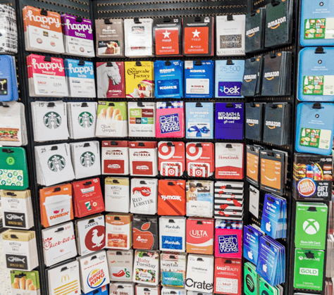 Physical Gift Cards Store Display