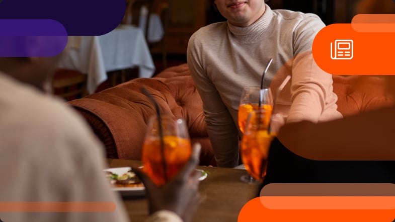People enjoying a drink at a restaurant