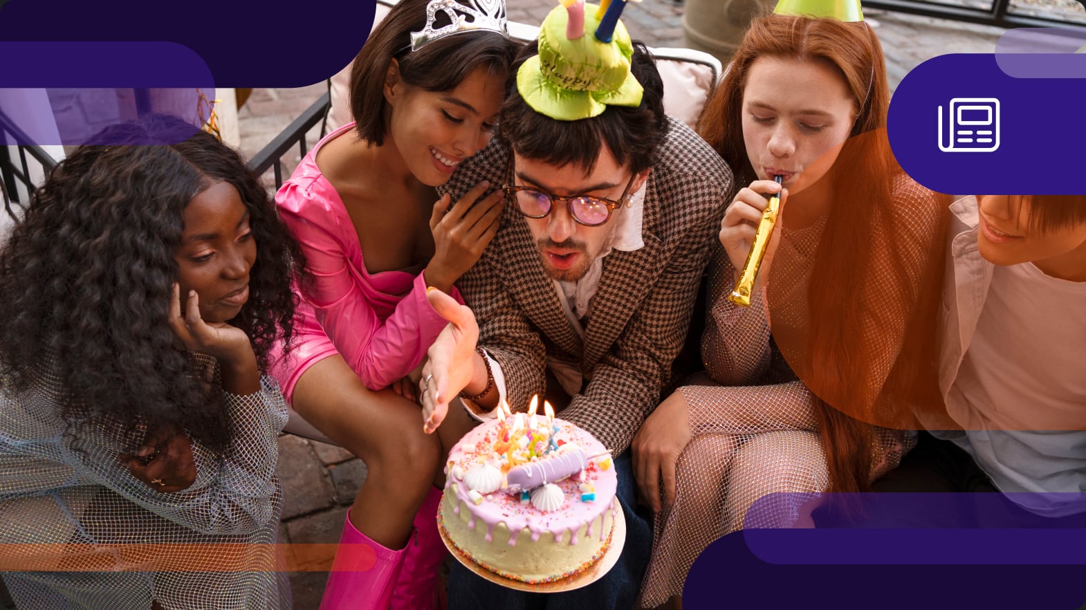 friends celebrating a birthday