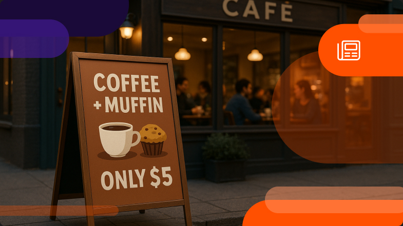 Cafe offering a bundle deal through their loyalty program. 